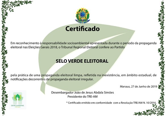 Certificado Selo Verde Certificado Selo Verde