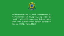 comunicado TRE-AM-Japurá