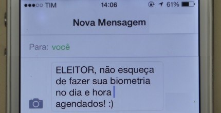 Mensagem celular Mensagem celular. Lembrete ao eleitor