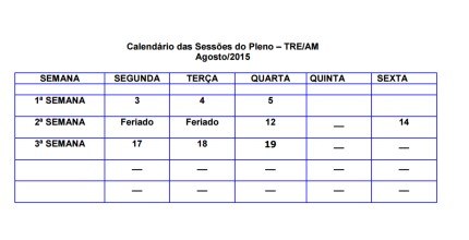 Novo calendario agosto