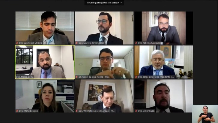 Sessão Plenária 13.04 Seção Plenária por teleconferência do TRE-AM - print do vídeo