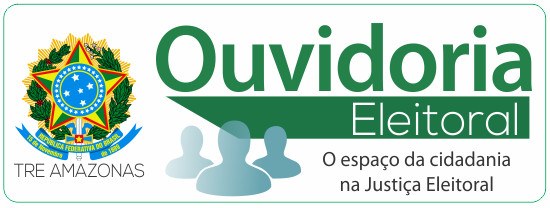 Logo da Ouvidoria contendo a mensagem "o espaço da cidadania na Justiça Eleitoral"